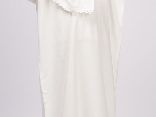 Viscose Cotton Lace Prayer Dress with Attached Scarf for Children-M-82